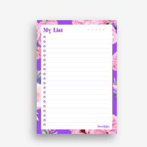 A5 Notepad - Florals - my list