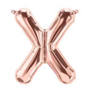 Small Rose Gold  Foil Balloon (Air Inflation Only)- Letter X