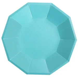 Illume Pastel Blue Foil Decagon Dinner Paper Party Plate 10pk