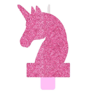 Pink Glitter Unicorn Candle