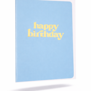 Greeting Card - Happy Birthday Blue- Gold Foil