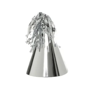 Party Hat with Paper Tassel  10pk Silver
