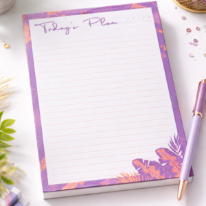 A5 Notepad - Lilac Jungle- Today's Plan