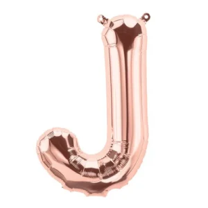 Small Rose Gold  Foil Balloon (Air Inflation Only)- Letter J