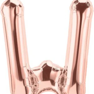 Small Rose Gold  Foil Balloon (Air Inflation Only)- Letter W