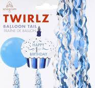 TWIRLZ - Balloon Tails BLUE & WHITE