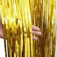 Metallic Gold Tinsel Foil Fringe Curtain
