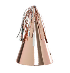 Party Hat with Paper Tassel  10pk Rose Gold