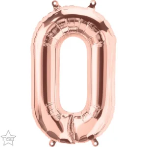 Small Rose Gold  Foil Balloon (Air Inflation Only)- Number 0