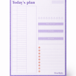 A5 Notepad - Purple Grid- Today's Plan