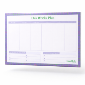 Weekly Planner - Purple/ Lime Grid