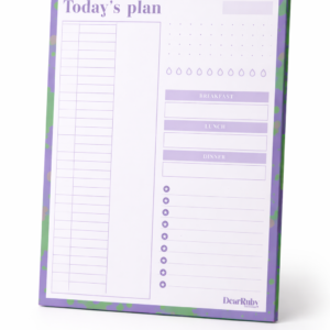 A5 Notepad - Lilac Green Spots- Today's Plan
