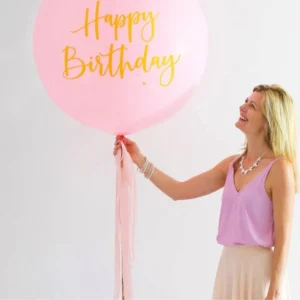 Illume Jumbo Happy Birthday Pink Latex Balloon 90cm