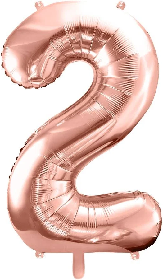 Small Rose Gold Foil Balloon (Air Inflation Only)- Number 2