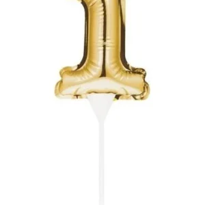 Gold Self-Inflating Number 1 Balloon Cake Topper